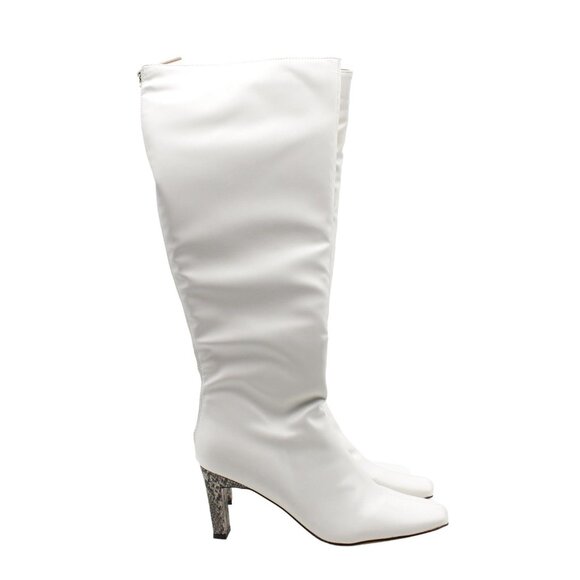 French Connection White Heeled Boots - Picture 2 of 8